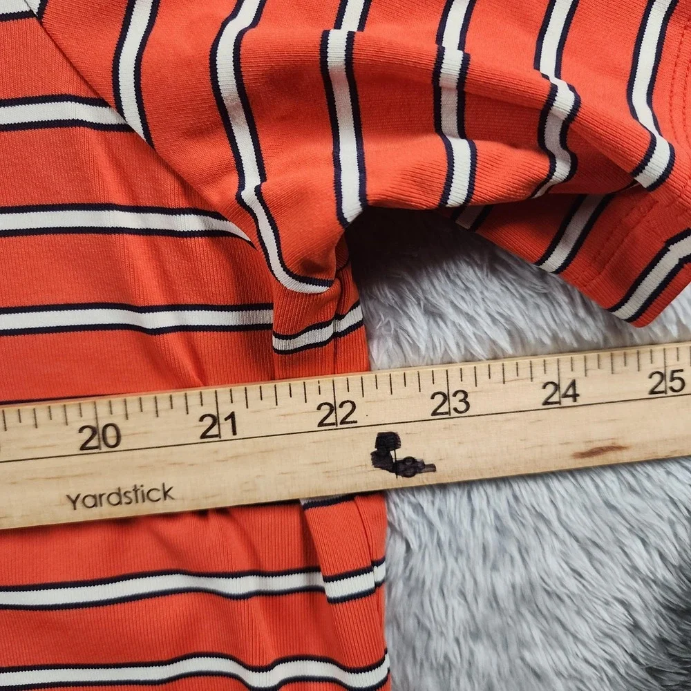 RLX Ralph Lauren Polo Shirt Men XL Orange Striped Rhode Island Country Club Golf